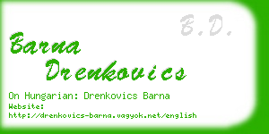 barna drenkovics business card